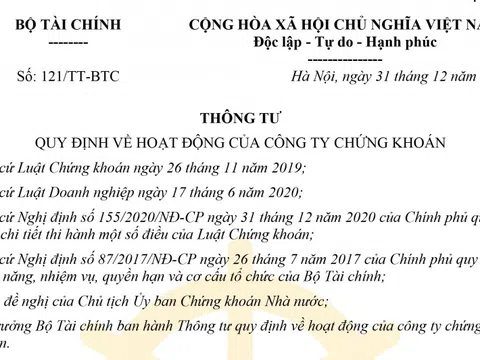 Bộ Tài chính vừa ban hành thông tư quy định hoạt động của công ty chứng khoán cho phép tỷ lệ vay margin không quá 5 lần vốn chủ sở hữu